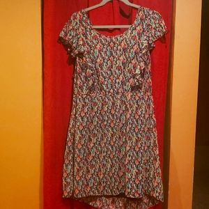 Paint Splatter Flutter Sleeve Dress with slip Size XL